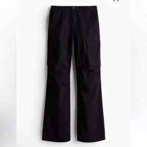 NWT Black Cargo Flare Pants